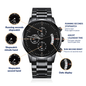 To My Husband - My Rock My Anchor My Everything - Engraved Black Chronograph Watch