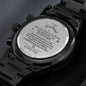 To My Husband - My Rock My Anchor My Everything - Engraved Black Chronograph Watch