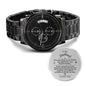 To My Husband - My Rock My Anchor My Everything - Engraved Black Chronograph Watch