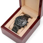 To My Husband - My Rock My Anchor My Everything - Engraved Black Chronograph Watch