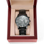 To My Husband - My Rock My Anchor My Everything - Engraved Black Chronograph Watch