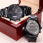 To My Husband - My Rock My Anchor My Everything - Engraved Black Chronograph Watch