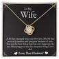 To My Wife - First Kiss - Love Knot Necklace