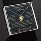 To The Mother Of My Children - We Celebrate You - Love Knot Necklace (Gold Text)