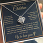 To The Mother Of My Children - We Celebrate You - Love Knot Necklace (Gold Text)