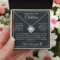 To The Mother Of My Children - We Celebrate You - Love Knot Necklace (Gold Text)
