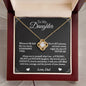 To My Daughter - You're A Badass Daughter - Love Knot Necklace