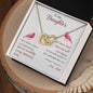 To My Daughter - You Are Incredibly Strong - Interlocking Hearts Necklace