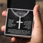 To My Amazing Husband - Beautiful Life Together - Artisan Cross Necklace on Cuban Chain