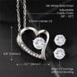 For My Daughter Forever Love Necklace + Clear CZ Earrings