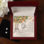 For My Daughter Forever Love Necklace + Clear CZ Earrings